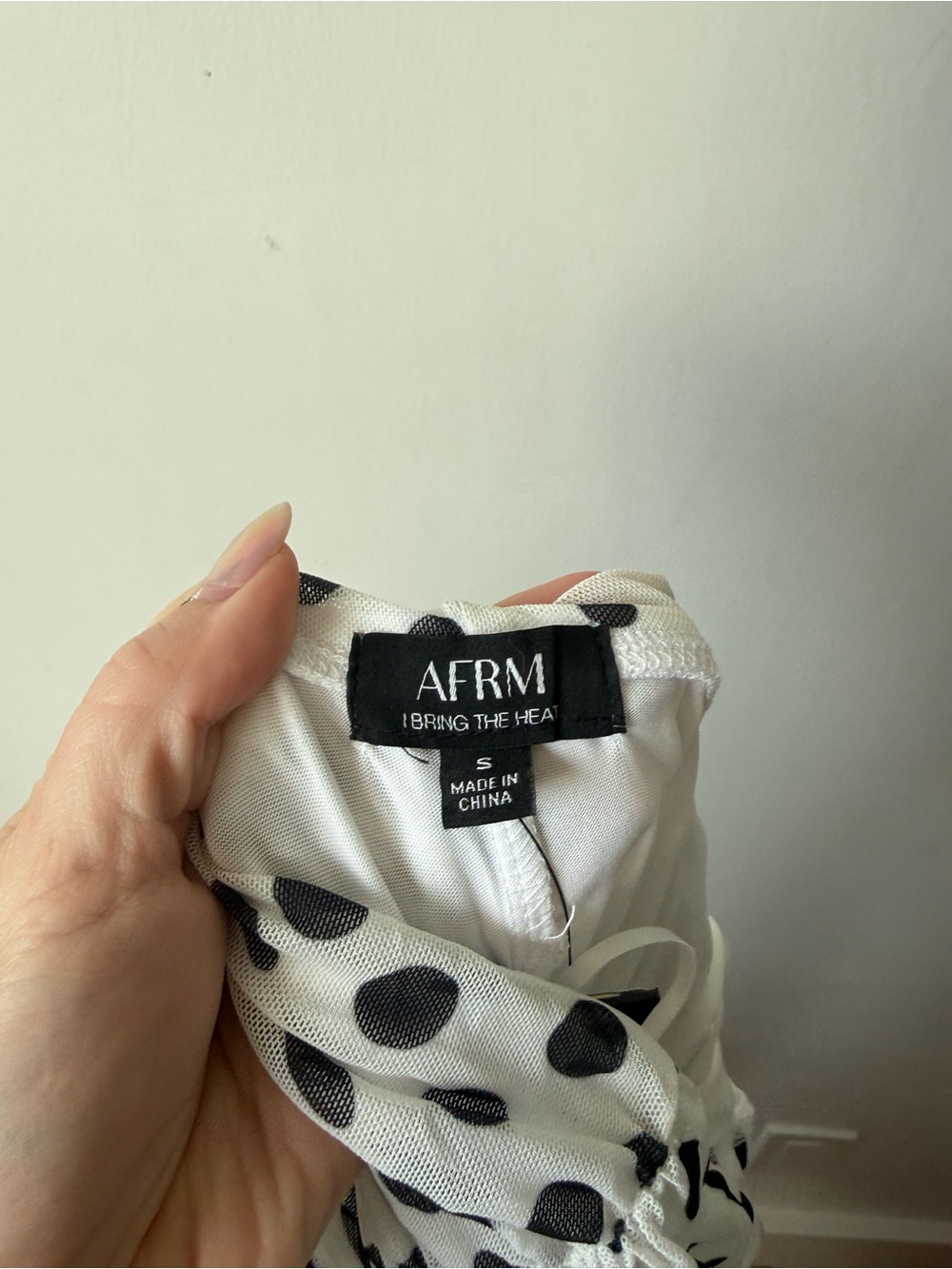 Anrthropologie AFRM Marlo White Black Polka Dot Strapless Mesh Maxii Dress S NWT - Picture 12 of 13